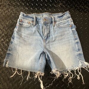 American Eagle Outfitters Frayed Hem Blue Jean Shorts